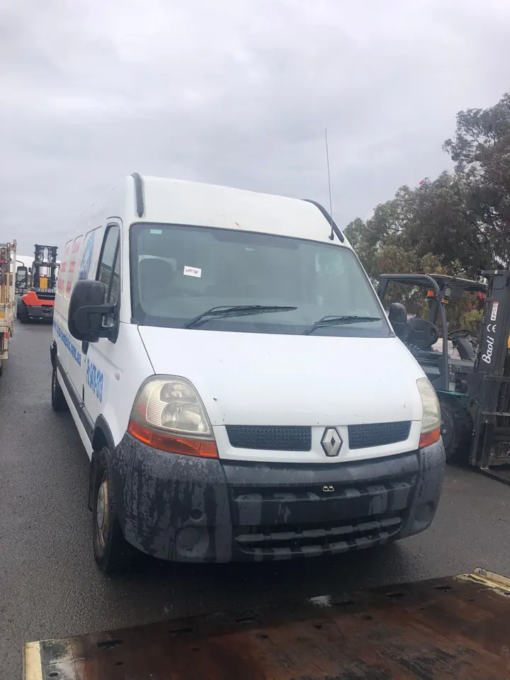White van viewed from the front